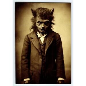 Vintage Style Werewolf Halloween Photo 4x6 Glossy Collectible Print